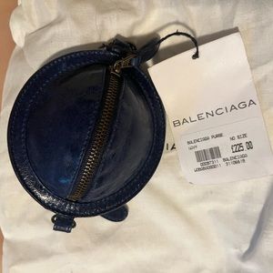 Balenciaga Navy Planet/l key Pouch. NWT!